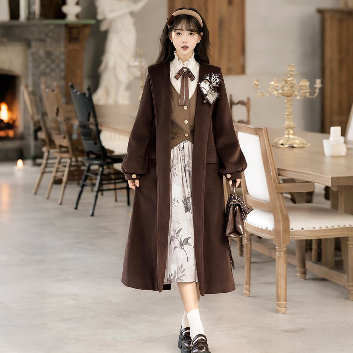 2026 Yimengge Original Botanist Han-Element New Chinese-Style Women's Jacket Vest Shirt Skirt Set 9732
