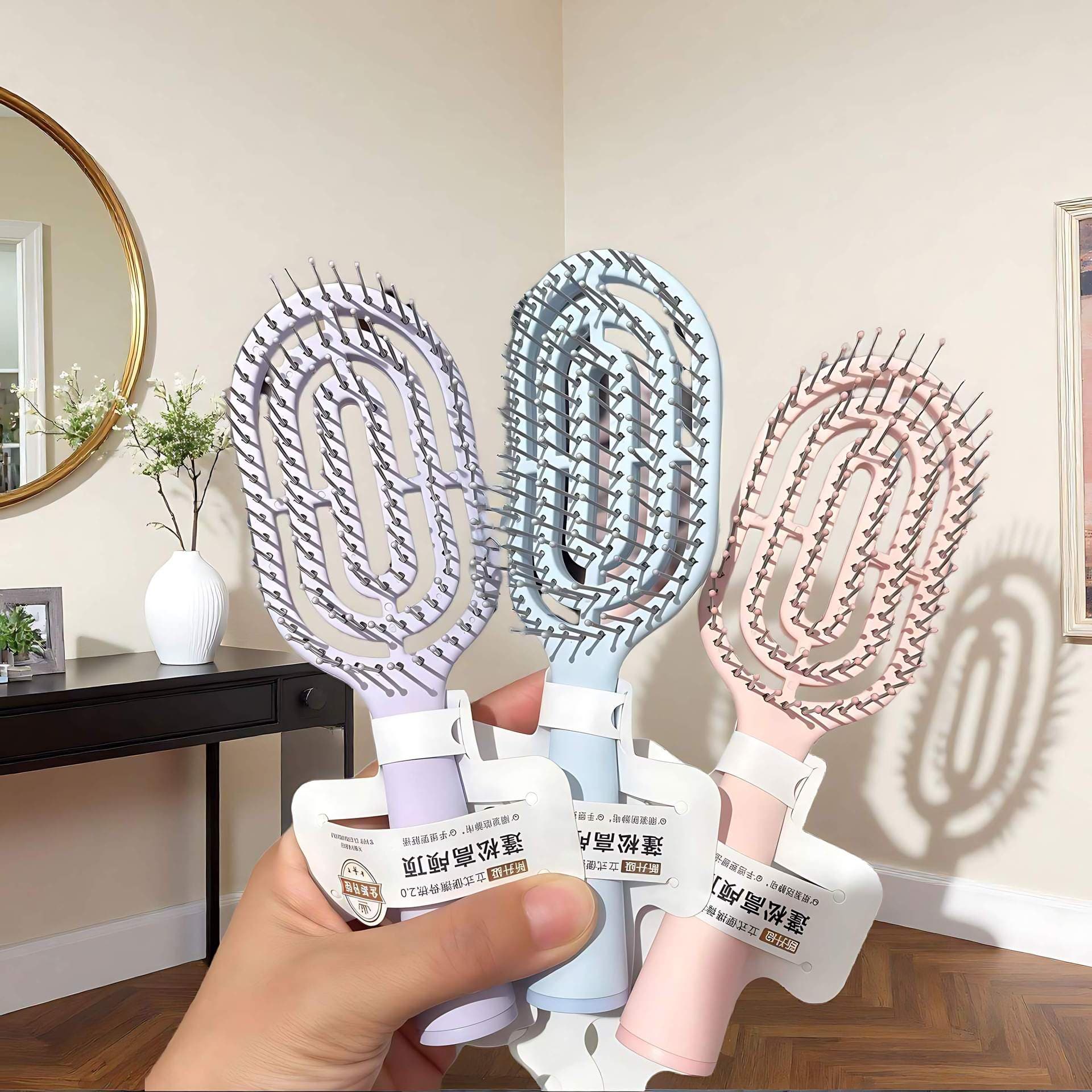 New Hollow Chuangyou High Skull Mini Vertical Portable Rib Comb Air Cushion Fluffy Rib Massage Air Cushion Comb Convenient