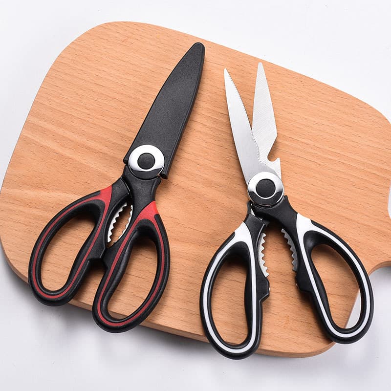 Factory direct stock of stainless steel kitchen scissors, barbecue scissors with shear sleeve, chicken bone shears, multi-functional household scissors, wholesale.