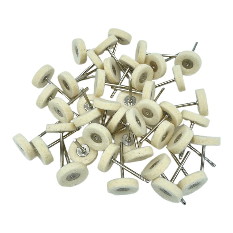 3mm Shank Mini T-Type Wool Felt Power Tool Brush, Scouring Pad Polishing Wheel, Cleaning Rust Removal, Copper Wire Brush, Antique Brush