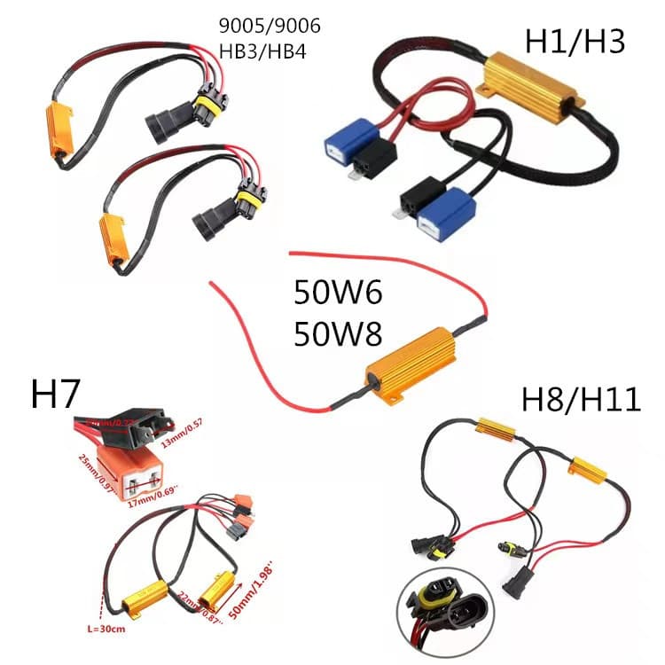 Car LED Decoder H7 HB3 H11 H1 9005 9006 Turn Signal Brake Light LED Error Canceller