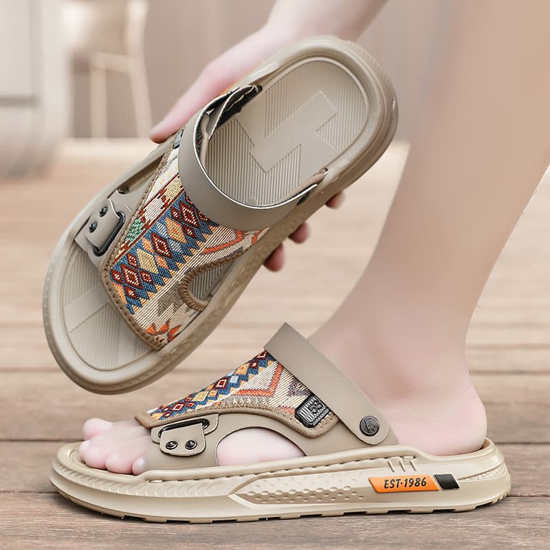 Cross-border Men's Summer Sandals, Outdoor Sports Trendy Brand, Dual-Purpose Driving, Soft Sole Non-Fatigue, Anti-Slip Vietnam Beach Slippers