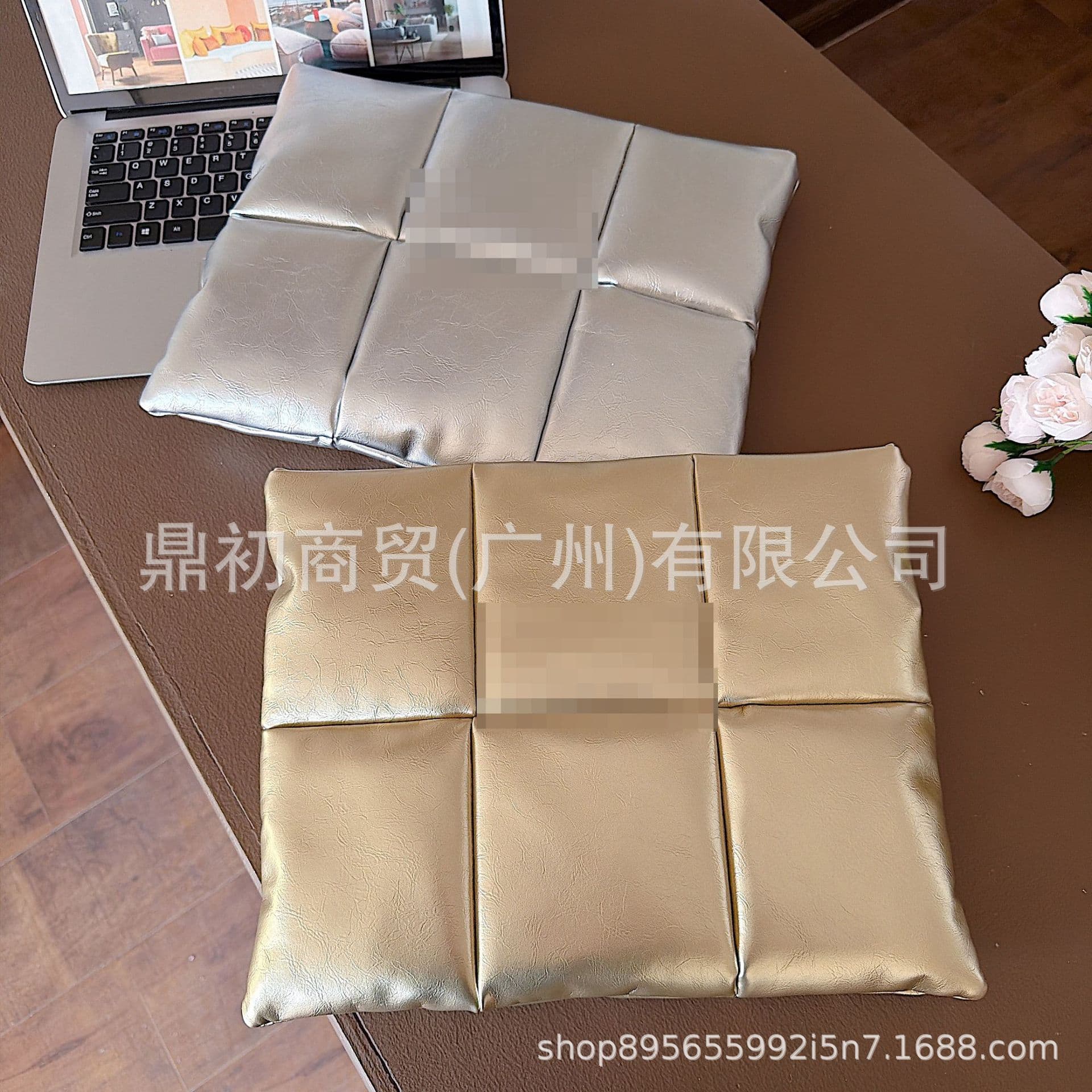 Magnetic buckle PU pillow bag makeup artist bag 14-inch computer sleeve storage bag to prevent bumps and scratches