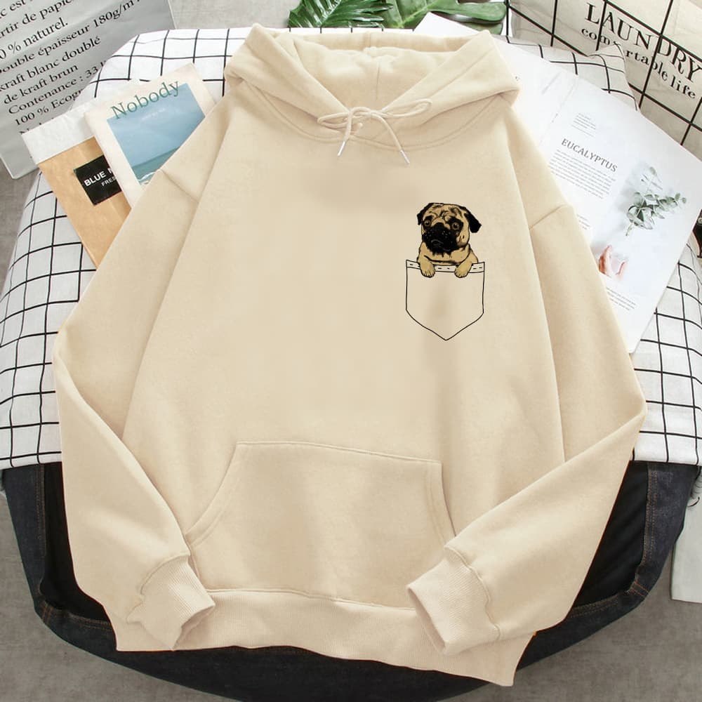 Pug Hoodies Women Sweat Y2K Harajuku Hoodies Female Streetwear