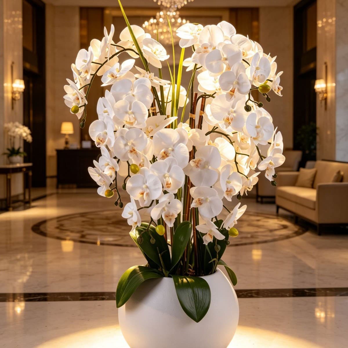 7-Head Butterfly Orchid Simulation Silk Flowers Wedding Fake Flowers Wedding Background Flower Wall Desktop Decoration High-End Realistic Wedding
