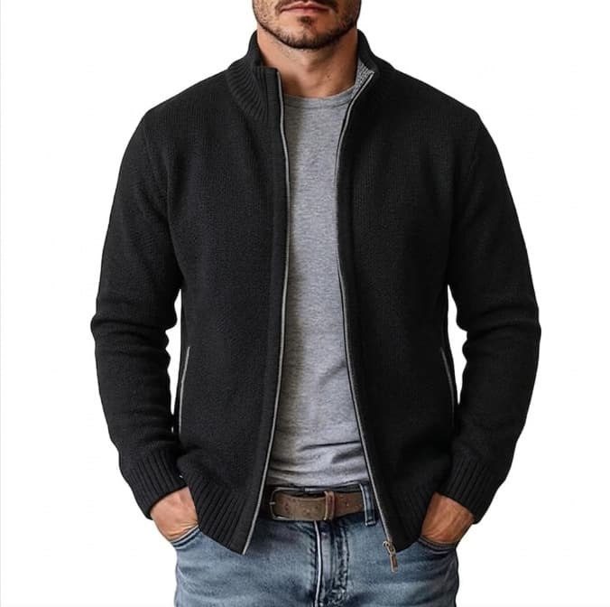 Men's Casual Knitted Cardigan Sweater for Amazon, Loose Fit, Youth Style, Outerwear