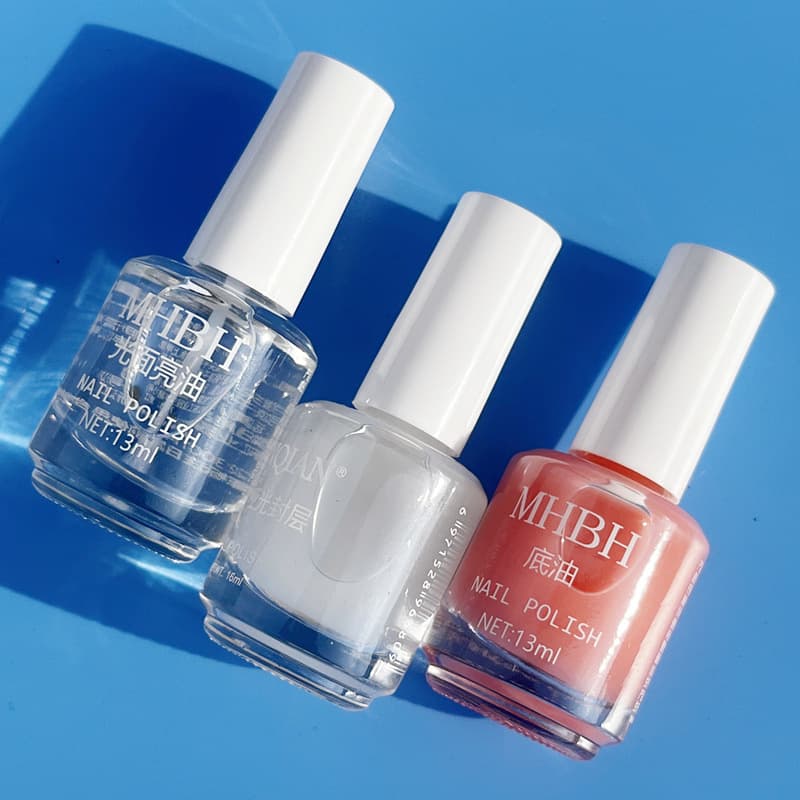 2026 Nail Polish Transparent Top Coat Glossy Finish Base Coat No-Bake Top Coat Non-Peelable Air Dry