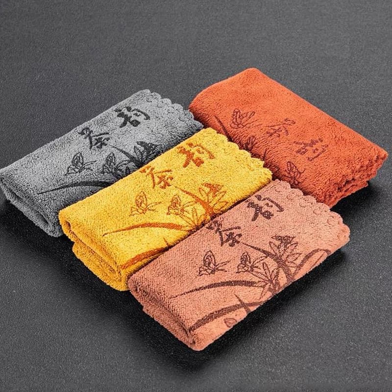 Absorbent fabric thickened pure cotton microfiber tea wiping cloth, tea set accessories, tea ceremony wholesale, fast-absorbing tea cloth