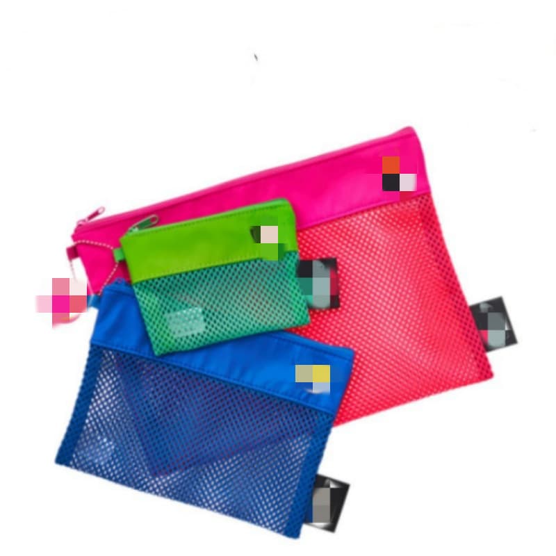 In Stock Japanese Style New Cartoon Mesh Makeup Bag Cute Girly Embroidered Storage Pouch Adorable Small Coin Purse