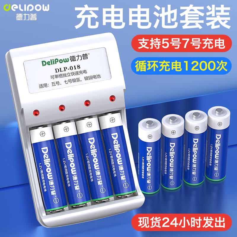 Delipow 5-Pack Rechargeable Batteries 1.2V Nickel-Metal Hydride Mouse Remote Control Car Toy Battery Set No Import Brand