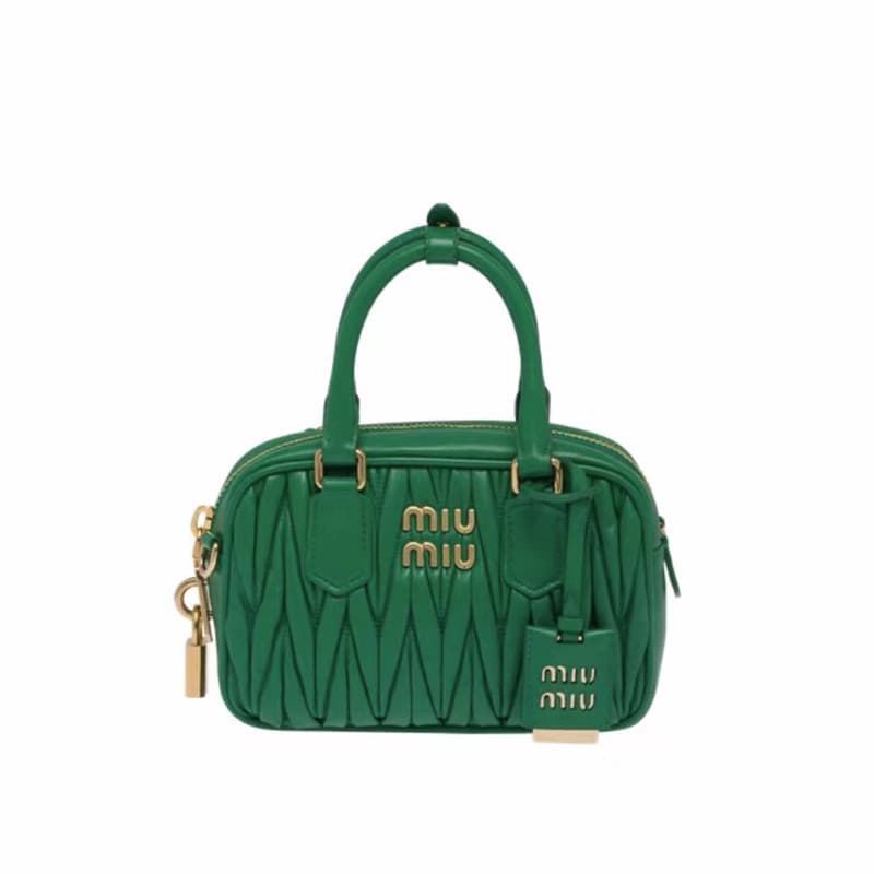 MIU Source Factory New Pleated Bowling Bag Sweet Diamond Quilted Cloud Bag Shoulder Crossbody Hobo Handbag