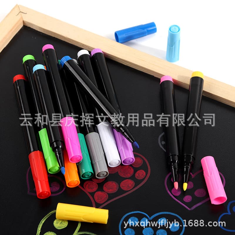 Acrylic Water-based Chalk Pen Dust-free Colorful LED Display Board Graffiti Blackboard Pen Fluorescent Chalk Pen for Children