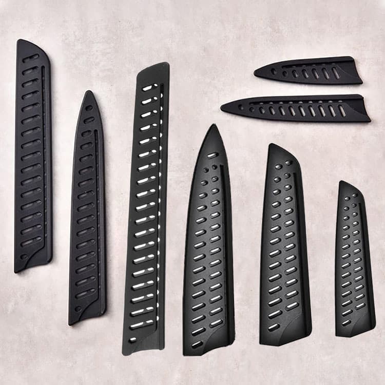 Knives Edges Guards Black Plastic Sheath for Various Sizes of Chef's Knife and Fruit Knife Sheaths