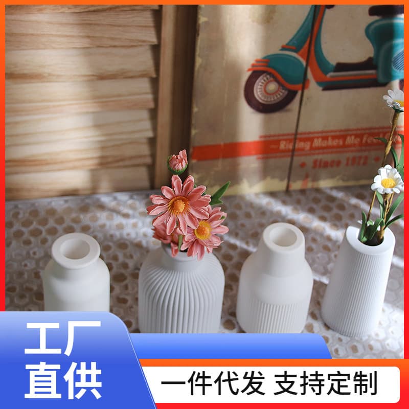 ✅ Wholesale 3D Flower Vase Resin Silicone Mold Ornament Cylindrical Pattern Flower Arrangement Cement Gypsum Concrete Flower