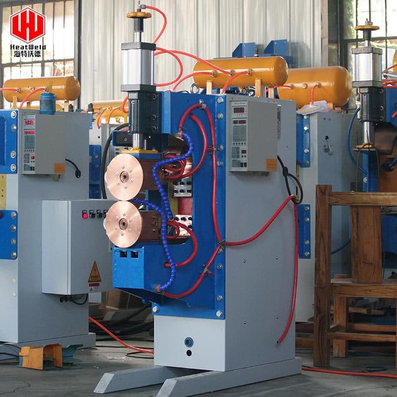 Pneumatic AC Resistance Seam Welder, Custom Dual-Drive Multi-Station Roller Welder for Metal Sheet Automatic Welding