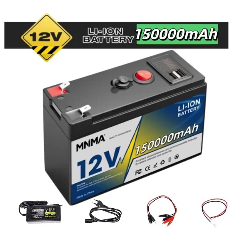 12V 18650 Lithium Battery 150Ah LiFePO4 4000+ Deep Cycle Built-in BMS