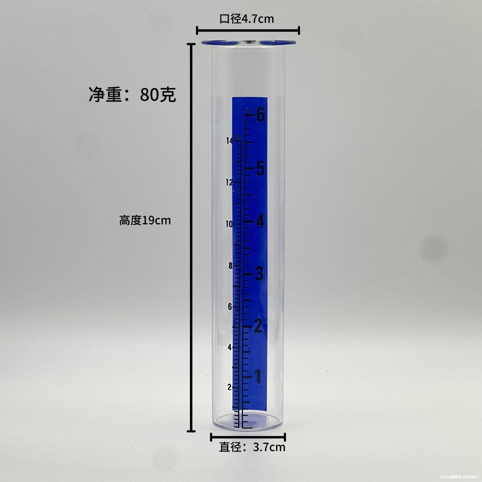 Cross-border Amazon Rain Gauge Test Tube, Borosilicate Glass Scale, Diameter 3.7CM, Diameter 4.7CM, Various Sizes