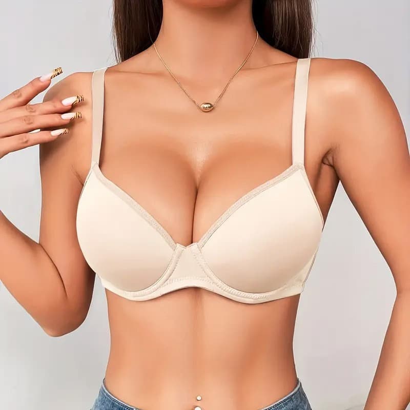 European and American Cross-Border Bestseller Temu Exclusive Thin Push-Up Bra with Side Shaping, Anti-Sagging Adjustable Underwire Women's Bra