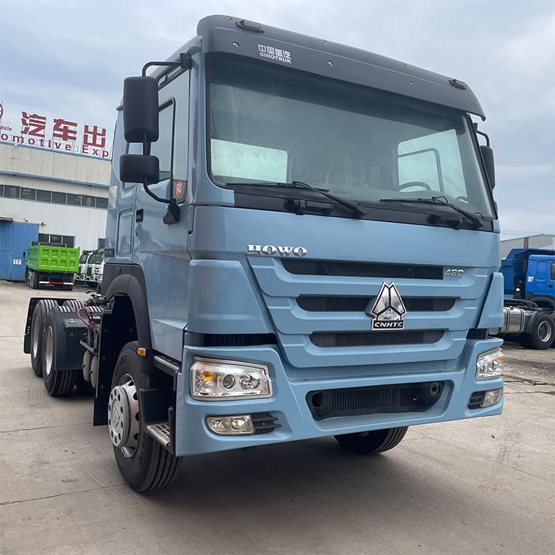 Sale to Africa Howo tractor head, rear eight-wheel tractor truck, 375HP container transport truck