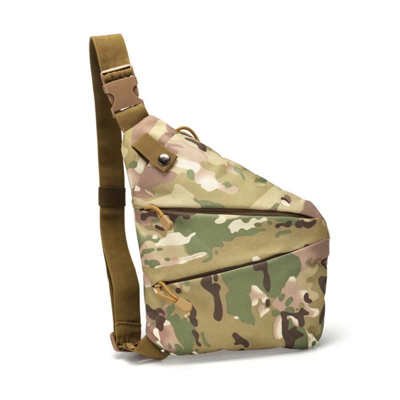 Outdoor functional chest bag, multifunctional cycling crossbody bag, men's hiking portable chest bag, shoulder bag for military fans