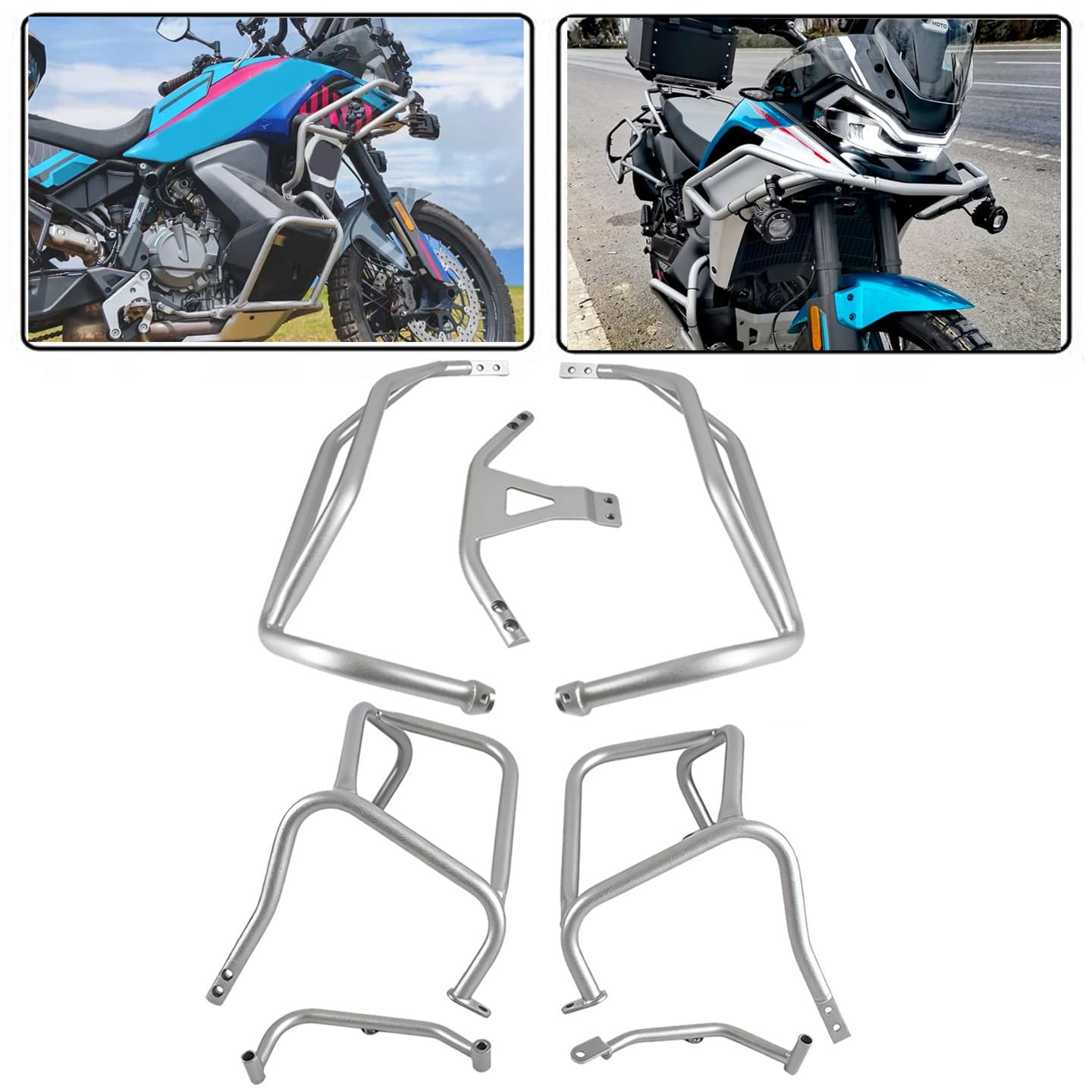 Compatible with CFMoto 800MTX modified crash bars, tank guard, 800MT-X upper and lower frame guards, engine skid plate