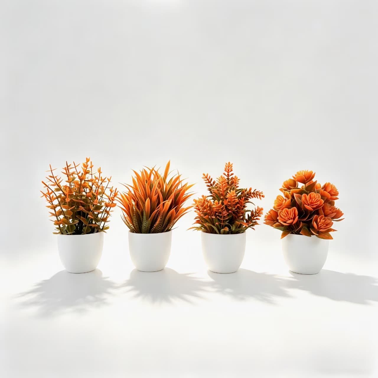 New Autumn Simulated Green Plant Autumn Creative Potted Eucalyptus Plastic Artificial Flower Small Bonsai Indoor Decorative Ornament