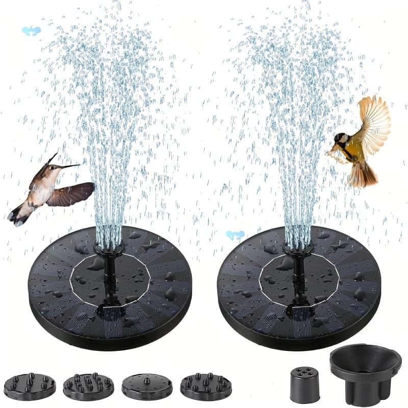 2 Packs Solar Bird Bath Fountain Pump Solar Fountain With 6