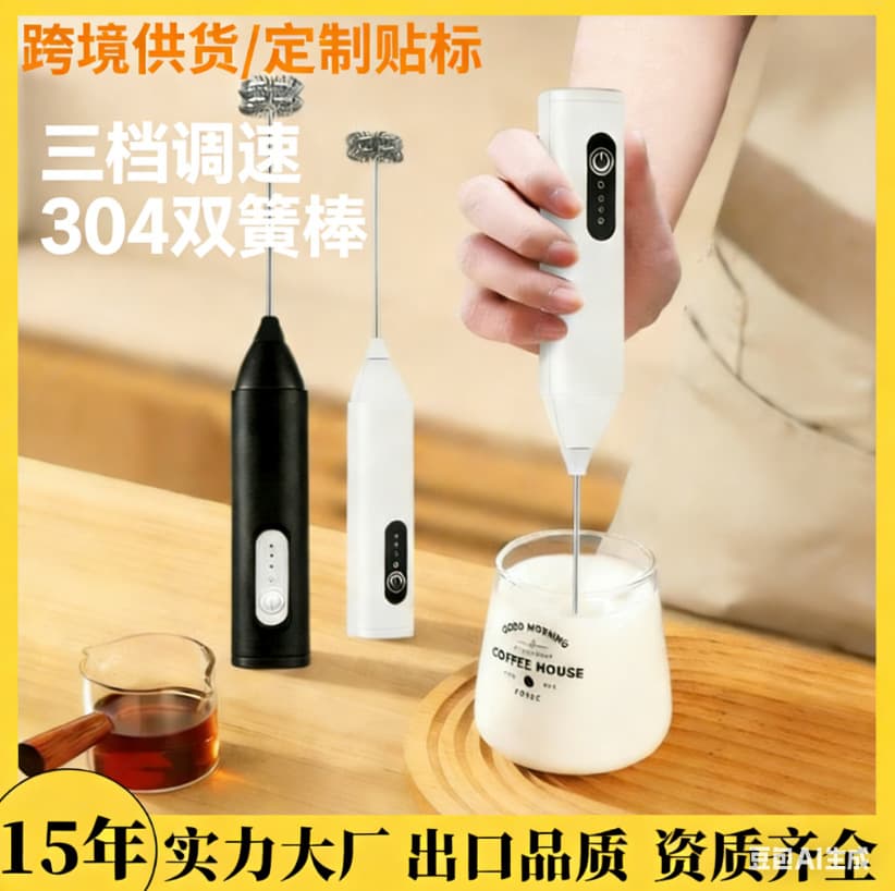 Milk Frother, Electric Milk Frother and Egg Beater, Household Electric Mixer, Small Stirrer, Milk Frother, Frother