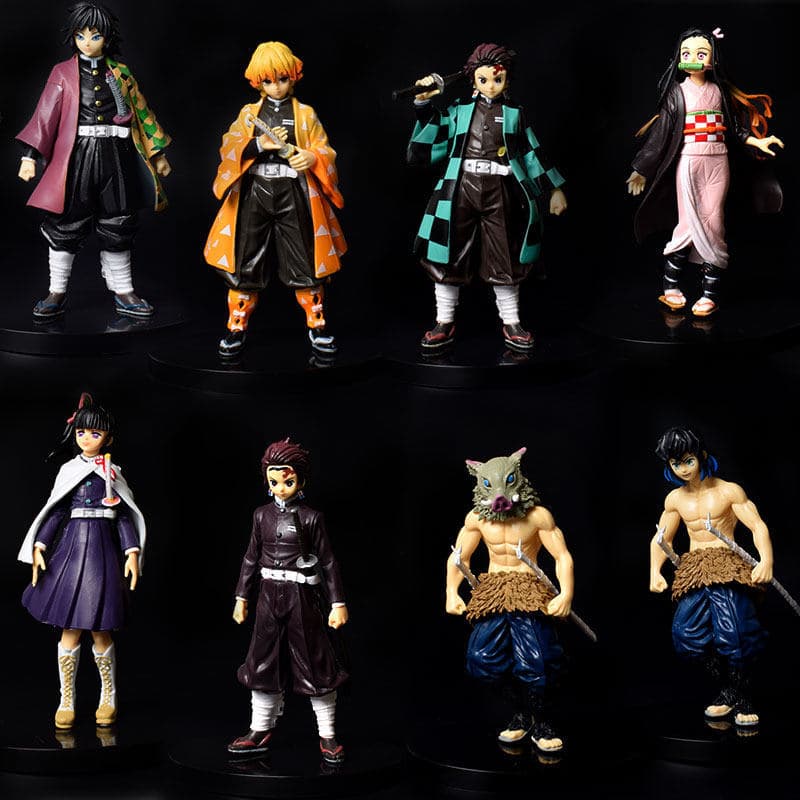 Demon Slayer Tanjiro Nezuko Zenitsu Agatsuma Giyu Tomioka Figure Statue Ornament Doll Model Gift