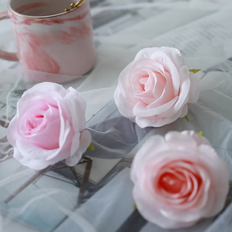 Artificial Rose Flower Wedding Decoration Ornament DIY Creative Prop White Floral Flower Wall Garland Silk Flower