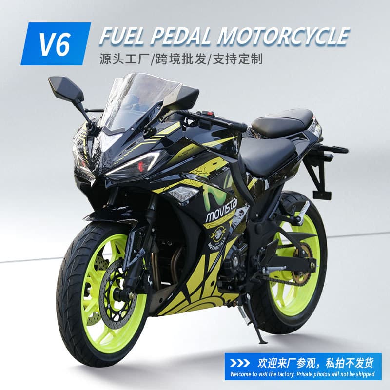 Cross-border Export V6 Motorcycle Single Swing Arm Cool Sports Bike Dual Cylinder Water-cooled Motorcycle Complete Vehicle