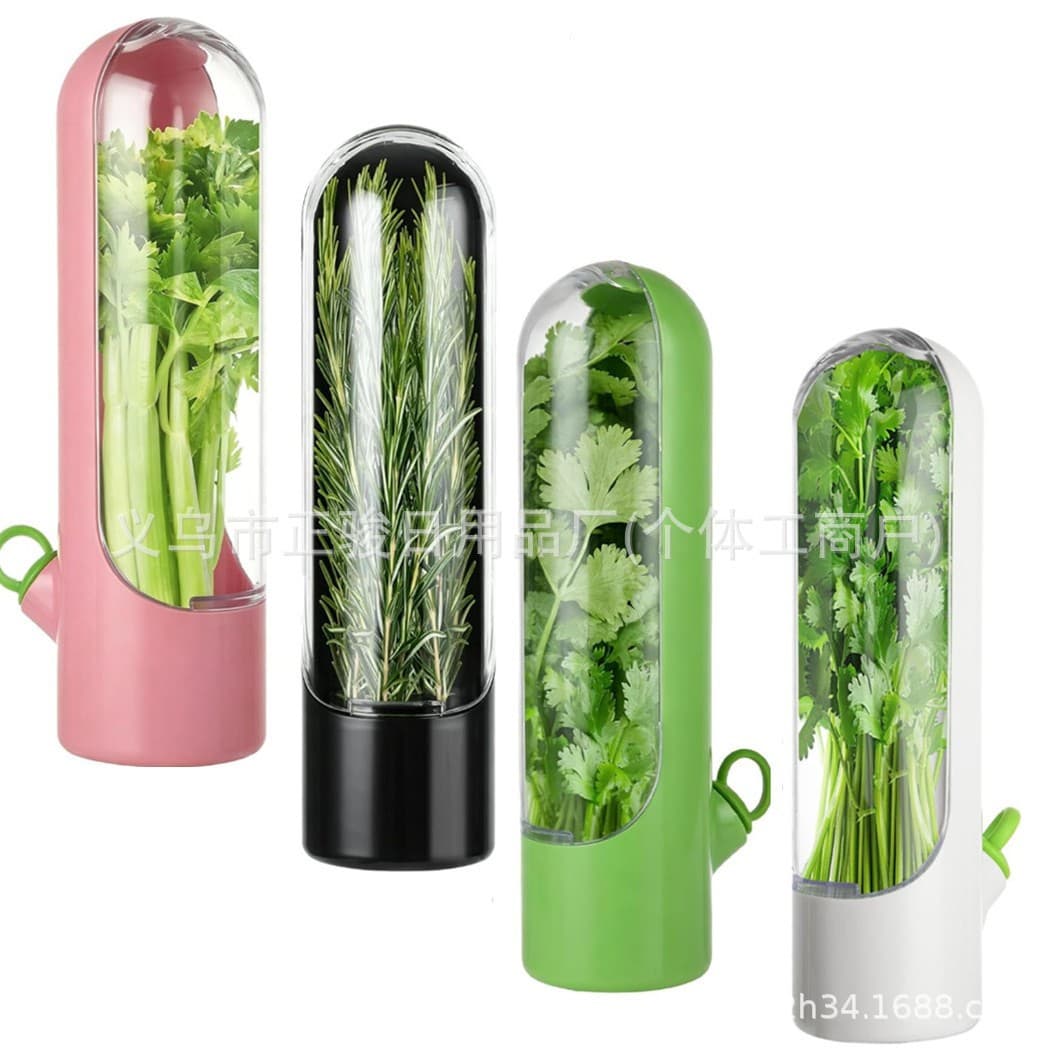 Cross-border new herb crisper vegetable storage herb crisper cup Amazon bamboo shoot crisper ABS