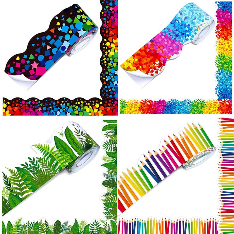 18m roll frame bulletin board blackboard stickers wavy decorative self-adhesive stickers