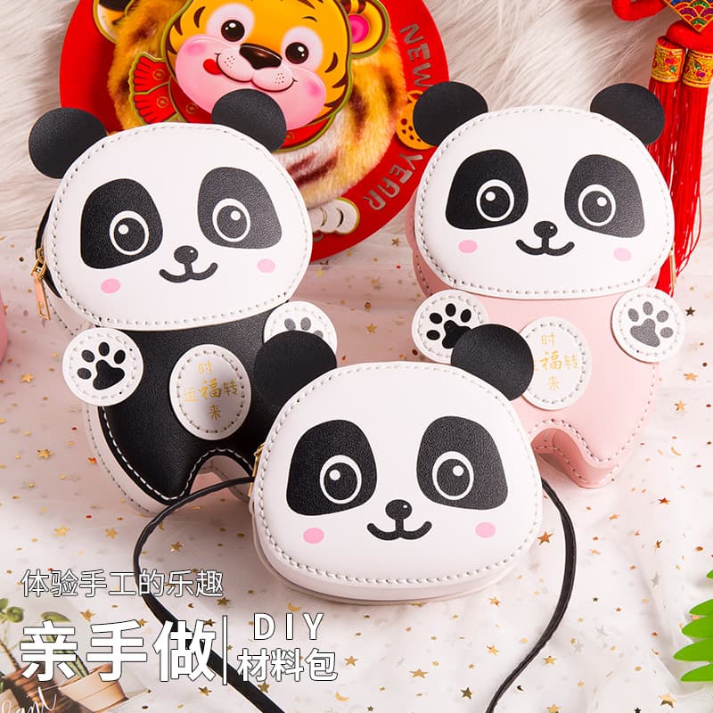 DIY Handmade Woven Bag 2022 New Self-Made Material Bag Panda Gift Cartoon Cute Children's Bag