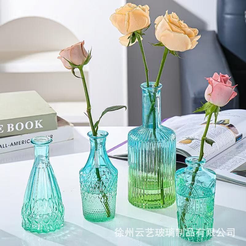 Cross-border Clear Glass Aromatherapy Vase Set Hydroponic Flower Vase Water Plant Living Room Decorative Vase