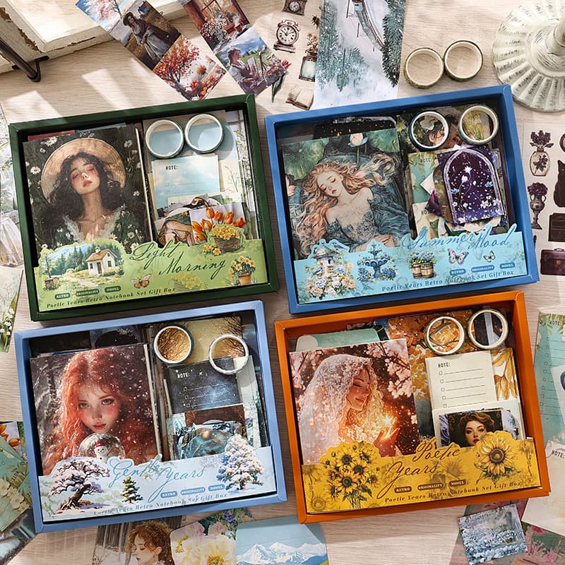 Yuezhen Poetic Years Handbook Set Box Handbook Gift Box Cross-border Retro Handbook Gift Box Handbook Set Gift Box