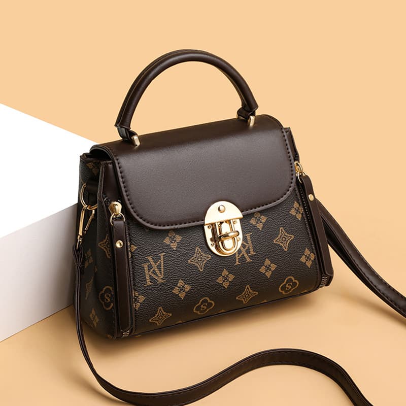 Versatile Women's Handbag Summer New Retro Vintage Floral Shoulder Bag Fashionable Trendy Crossbody Structured Small Square Bag