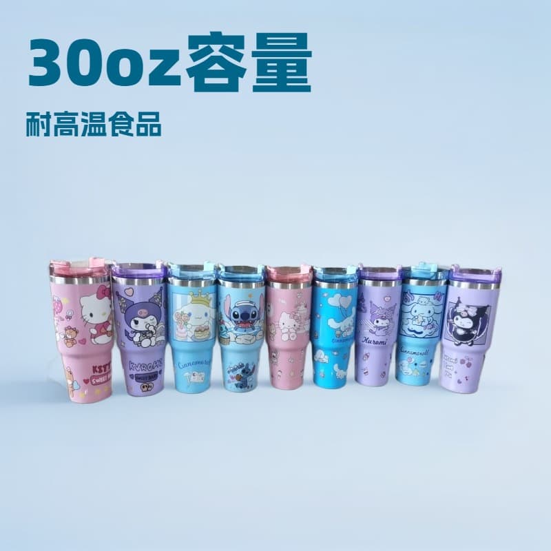 Cross-border Cartoon Pattern Large Capacity Car Cup 304 Stainless Steel High Appearance Insulation Cup Portable Sanrio