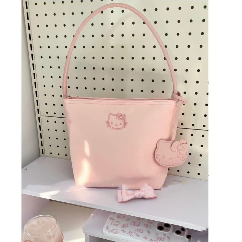 2026 New Kitty Embroidery Versatile Simple Underarm Single Shoulder Women's Bag Handbag Inshellokitty Bag MN