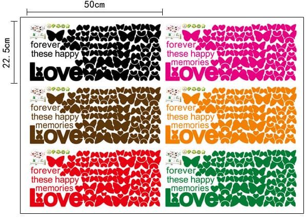 Photo Wall LOVE Butterfly Flying Wall Sticker Photo Wall Sticker DIY Creative Wall Sticker Wall Decal