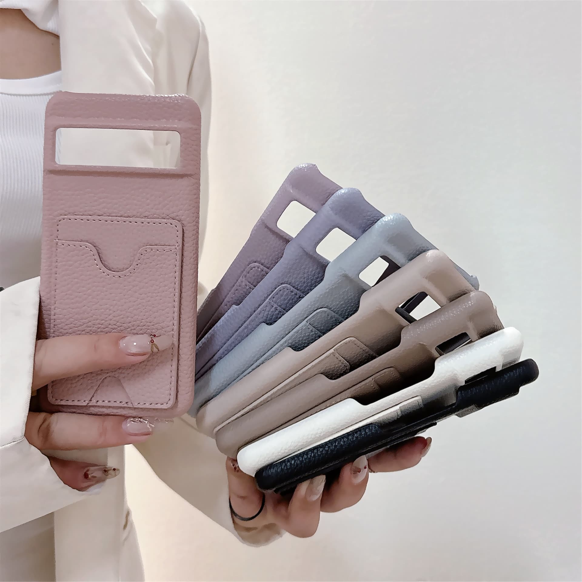 Compatible with Google Pixel 8 Phone Case Half-Wrapped Pixel 7A Lychee Texture Sony Xperia 5 IV Card Slot 5 III Case