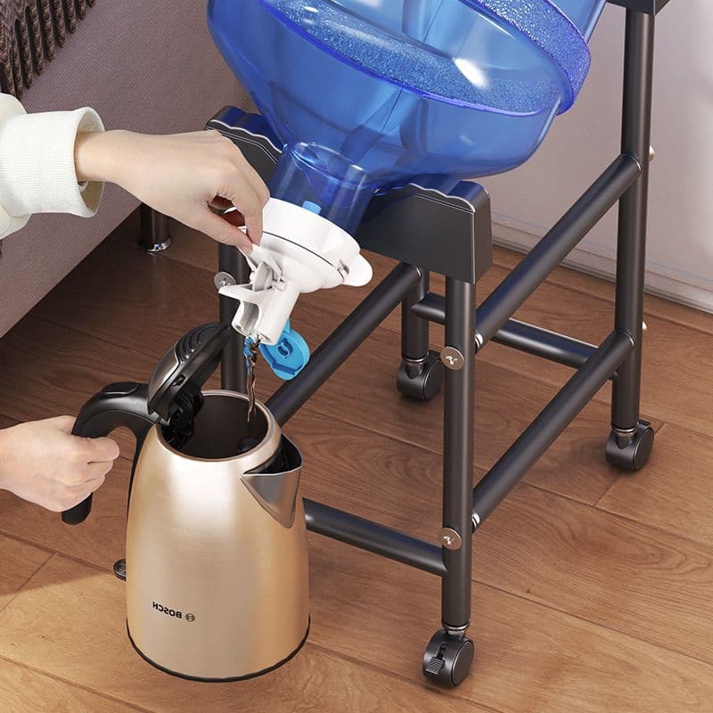 Mobile Inverted Water Barrel Stand with Storage Function for Home Pure Water Dispensing