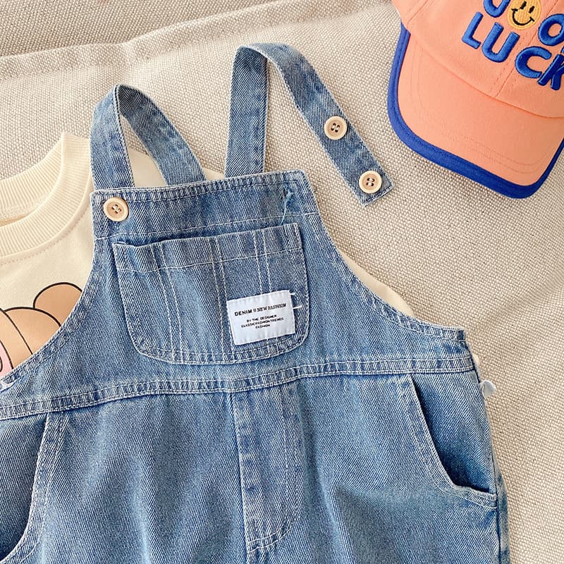 Kids Denim Bib Overalls 1-7 Years with Pockets