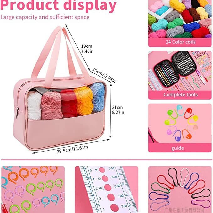 Cross-Border Best-Selling Crochet Full Set Knitting Tool Needle Thread Bag Full Color Sewing Thread DIY Beginner Starter Kit