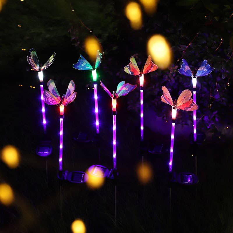 LED Solar Light-Up Butterfly Landscape Light, Color-Changing Garden Lawn Decorative Light, Solar Garden Light