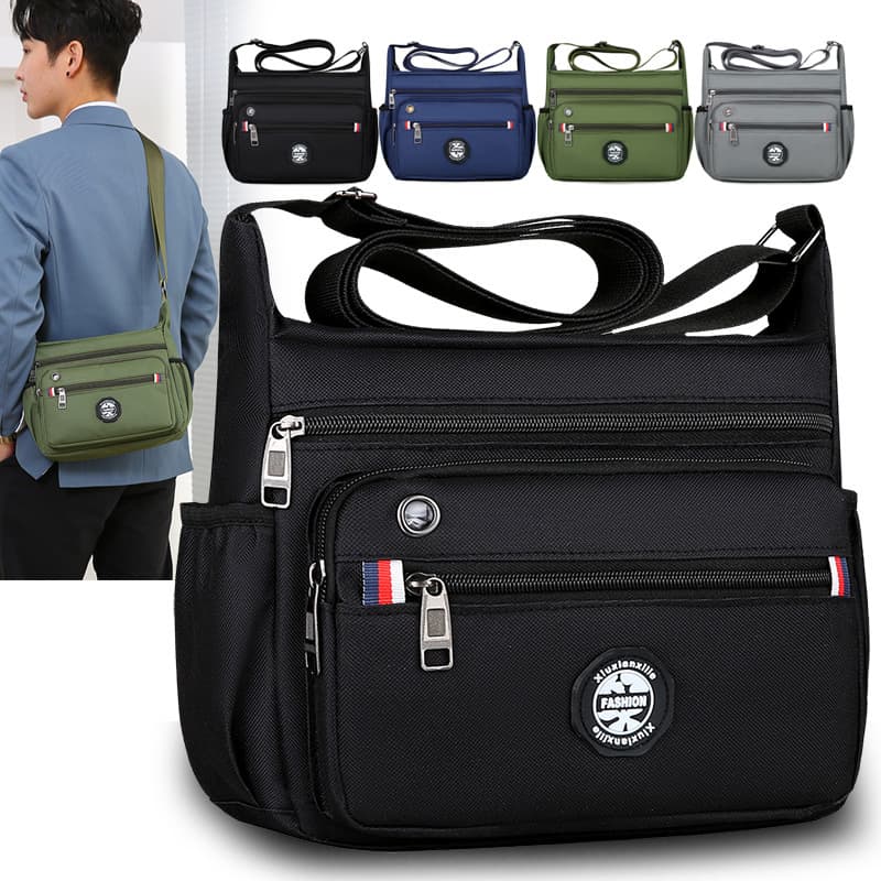 Multi-Compartment Business Commuting Bag 2024 New Casual Solid Color Large Capacity Crossbody Bag Fashion Casual Shoulder Bag