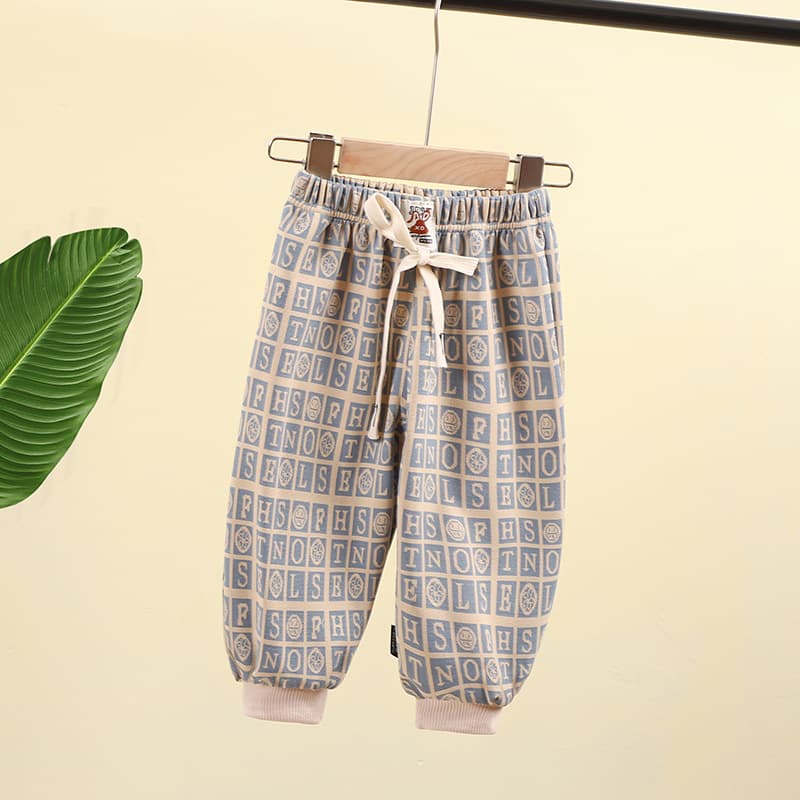 One piece drop shipping children's spring and autumn knitted sweatpants 1-6 years old boy's trousers baby girl cartoon autumn style for small and medium-sized children