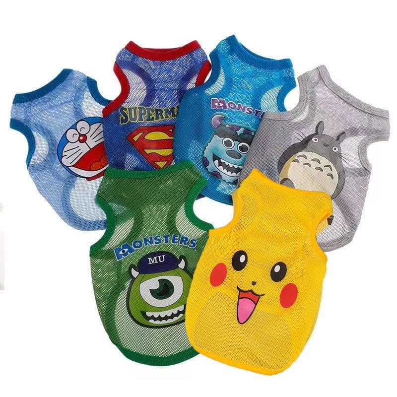 Summer Breathable Mesh Dog Clothes Cat Clothes Teddy Pomeranian Bichon Small Pet Vest