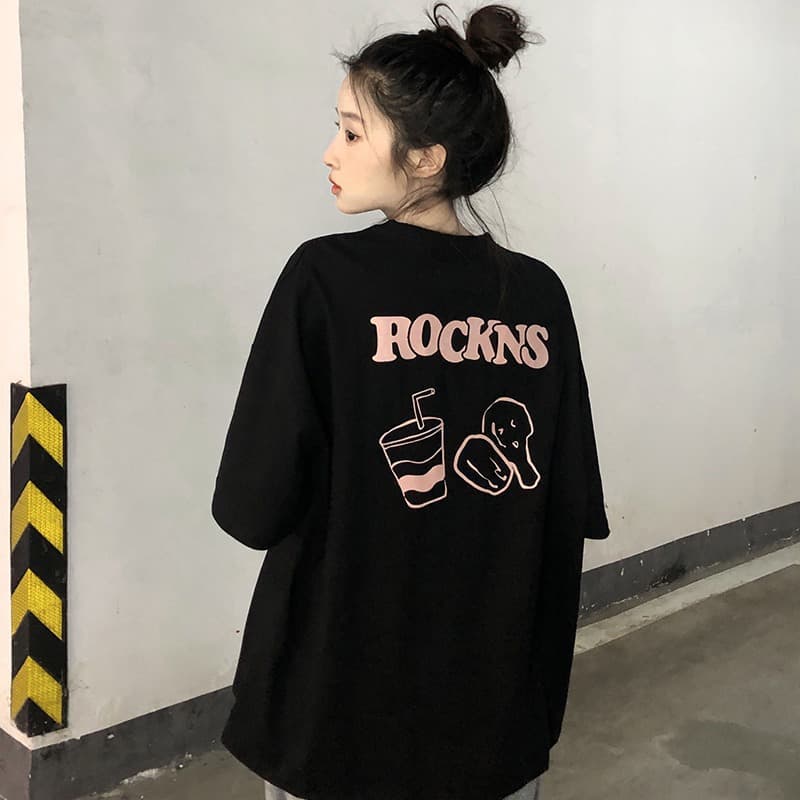 2026 summer American retro black short-sleeved cotton t-shirt women's summer versatile half-sleeved bottoming shirt top
