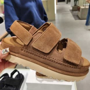 2025 Summer New Platform Thick Sole Casual Women's British Style Versatile Velcro Open-Toe Roman Sandals